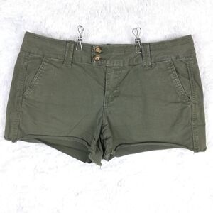 BKE Womens Shorts‎ Trey 3" Frayed Stretch Olive Green Shortie Preppy Casual 29